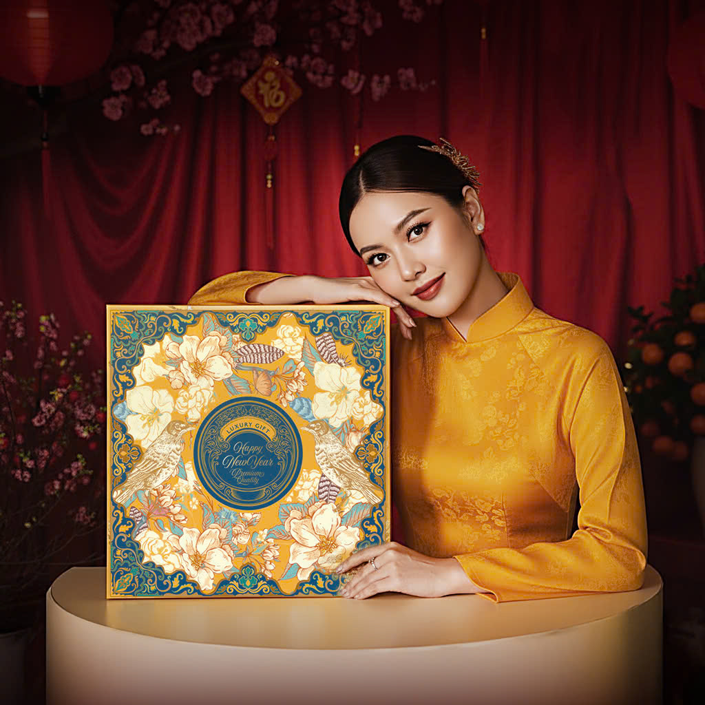 Hộp Quà Tết Niên Hoa Vàng