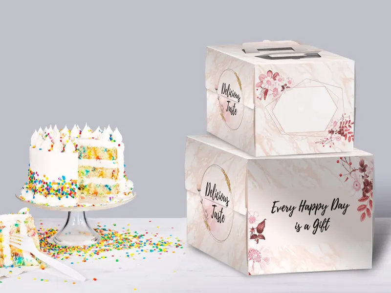 Mẫu hộp bánh kem trái tim Valentine 2026