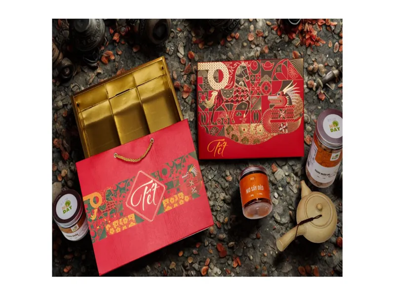 những lỗi thiết kế hộp đựng quà tết cần tránh họa tiết rối mắt