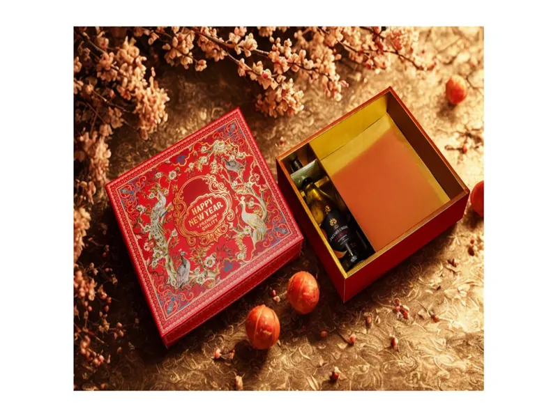 Hộp đựng quà tết cao cấp Tết An Nhiên nắp mở thượng hạng