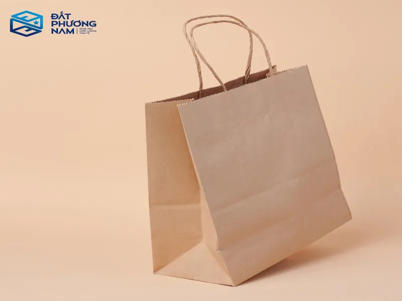 Mẫu túi giấy Kraft bảo vệ môi trường quai xoắn