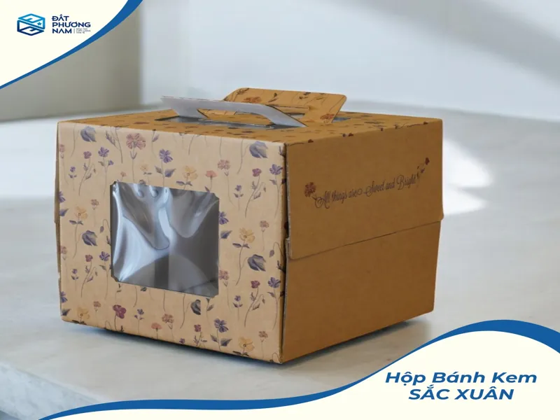 Nên chọn giấy Duplex hay Couche mẫu hộp bánh kem Sắc Xuân 2026