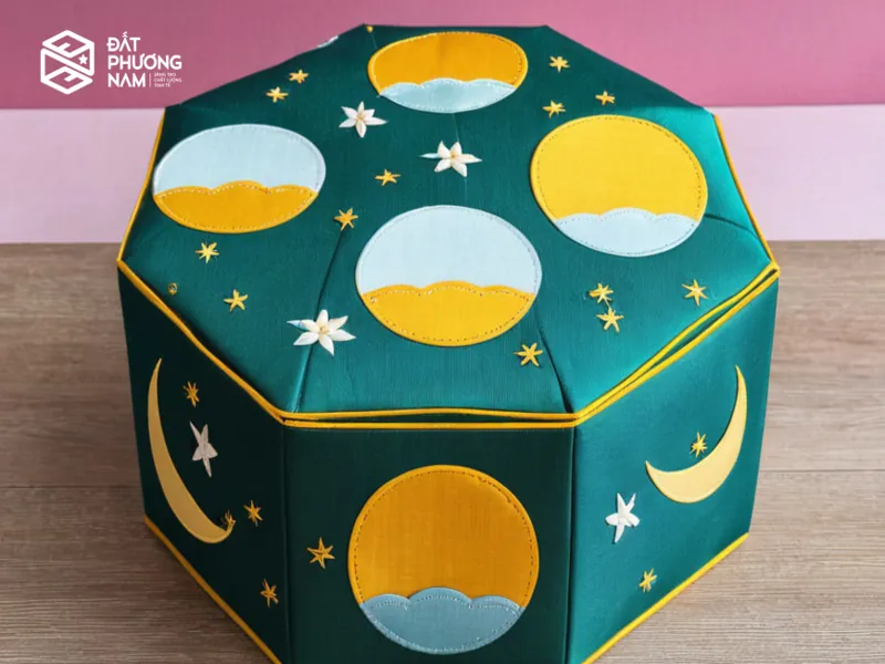 Cách làm hộp đựng bánh trung thu đơn giản handmade bằng vải đẹp