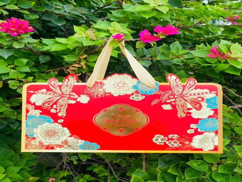 Hộp bánh trung thu nắp trượt đẹp họa tiết chuồn chuon truyền thống