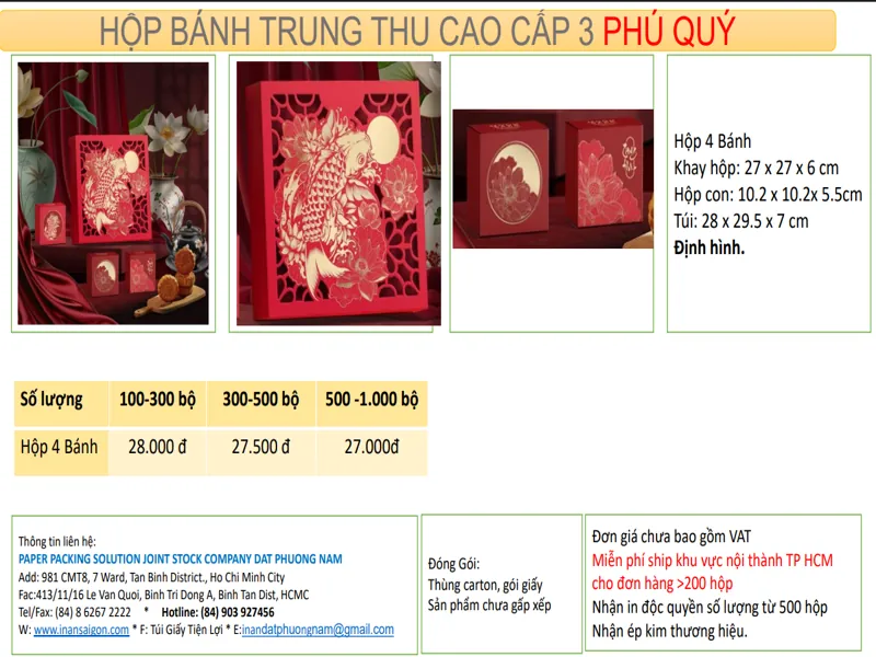 in logo lên hộp sẵn có moq từ 100 hộp