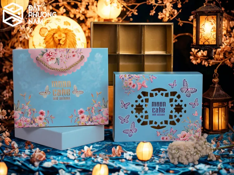 khay giấy đựng 6 bánh trong hộp bánh trung thu cao cấp