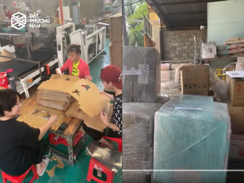 Quy trình sản xuất hộp đựng bánh trung thu giai đoạn gia công và lắp ráp thủ công tỉ mỉ