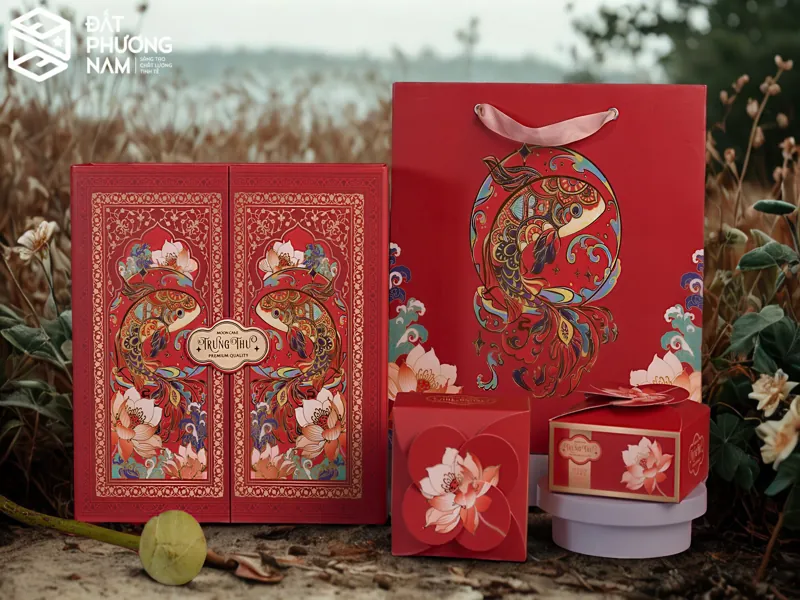 So sánh hộp bánh trung thu giấy và hộp gỗ mẫu xanh hiện đại tinh tế