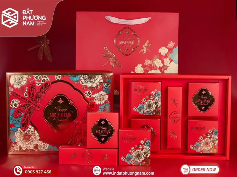 Thành phẩm cách làm hộp đựng bánh trung thu đơn giản chuyên nghiệp