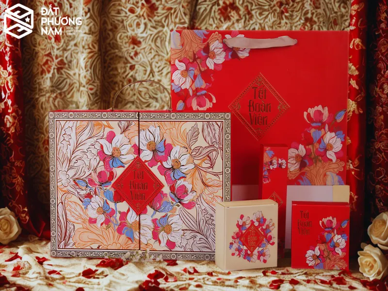 thiết kế hộp bánh trung thu 8 bánh đẹp tết đoàn viên