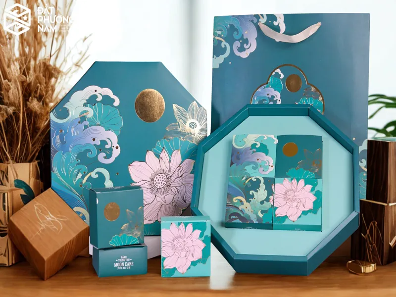 Hộp bát giác hoa sen so sánh hộp carton lạnh vs hộp gỗ vs hộp da