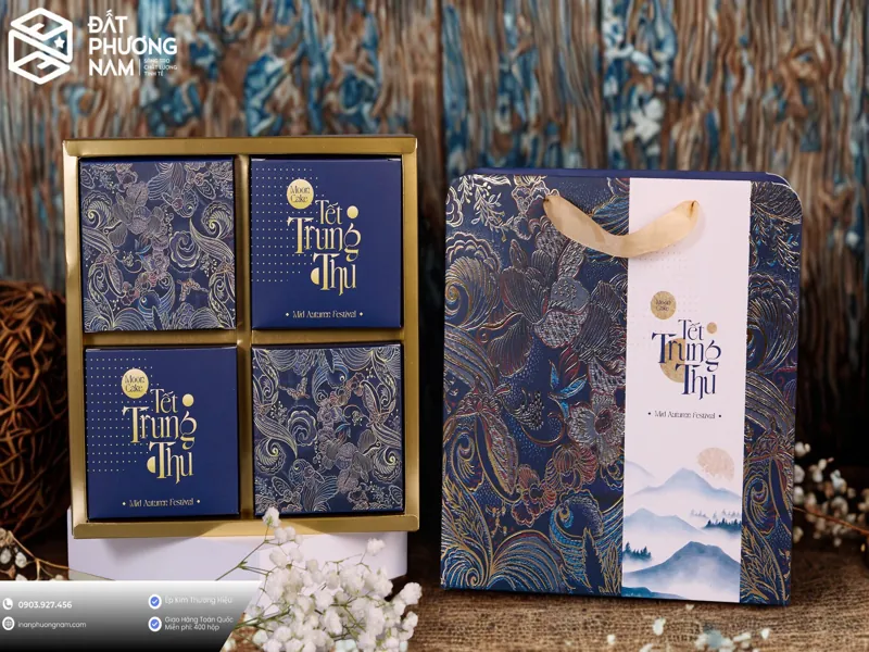 Kỹ thuật ép kim tinh xảo 5 bước đặt hộp bánh trung thu cho doanh nghiệp