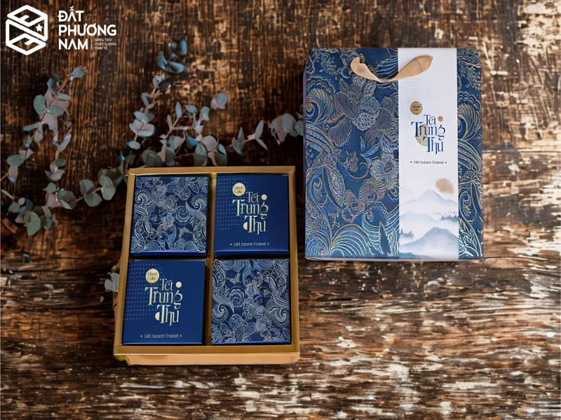 Mẫu hộp giấy hoa văn cổ điển so sánh giá hộp bánh trung thu giấy với gỗ