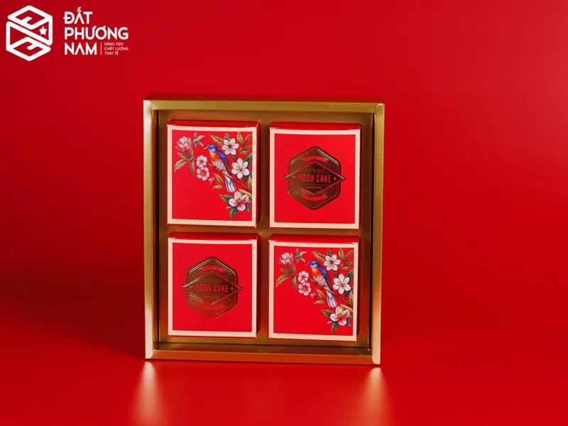 Mẫu hộp bánh trung thu in logo công ty sang trọng
