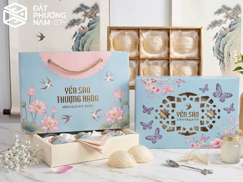 Thiết kế thanh lịch kỳ vọng của khách hàng mua yến làm quà biếu sức khỏe