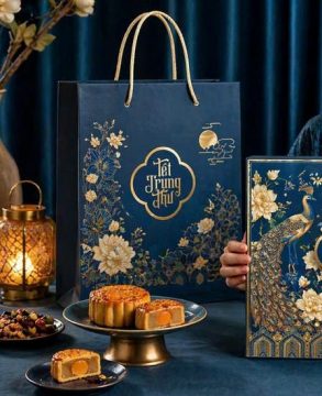 mẫu hộp bánh trung thu cát tường xanh tại in ấn đất phương nam